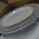Bestluck 700PCS Silver Plastic Dinnerware Set for 100 Guests, Disposable Plates for Party, Include 100 Dinner Plates, 100 Dessert Plates, 100 Set Silver Silverware, 100 Cups, 100 Napkins