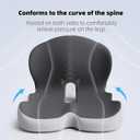 Orthopedic Cushion for Car Chair Wheelchair Sitting Sciatica, Memory Foam Seat Cushion with Lumbar Support Pillow, Instant Relieve Pressure on Back, Hips, Tailbone, Improves Sitting Posture (1, Black)