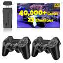 Wireless Retro Game Console Stick,4K HDMI Output & Dual 2.4G Wireless Controllers with 20000+ Games,Plug & Play Video Game Console,Ideal Gift for Gamers of All Age(64GB)(Black)