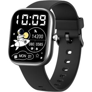 Nyonio Smart Watch for Kids with Fitness Tracker, 19 Sport Mode, 1.5" DIY Dial, IP68 Waterproof, Sleep Monitor, Pedometers, Heart Rate, Great Birthday Gift for Boys Girls Teens 6-14 year Olds (Black)