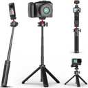 ULANZI MT-16 Extendable Mini Camera Tripod, 4 Levels Adjustment 360 Ball Head Cold Shoe Lightweight Portable Vlog Travel Selfie Stick Handle Grip Desktop Webcam Tripod for DSLR Action Camera