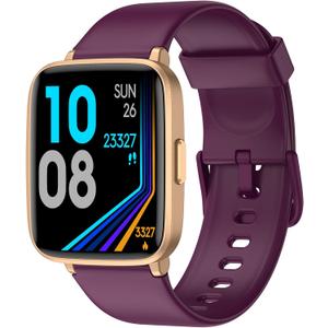 Fitness Tracker Watch with Heart Rate Monitor, Activity Tracker with Pedometer, Sleep Monitor, Calories & Step Counter, IP68 Waterproof Smart Watches for Women Men Fitness Watch for Sports (Purple)