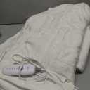 Electric Throw Heated Blanket 50''X60'' - Soft Silky Plush Electric Blanket with 5 Heating Level & 4 Hour Auto Off Heating Blanket, ETL Certified & Machine Washable for Grandma Gifts(Cream White)