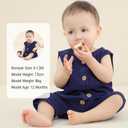 MICHLEY Baby Sleeveless Summer Romper Infant Toddler Cotton Outfits Unisex Boys Girls Jumpsuit 0-24 Months