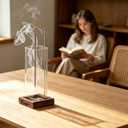 Ceremony Incense Holder, Wooden Incense Holder for Sticks with Glass Ash Catcher, Anti-ash Incense Burner with 20 Incense Sticks and a Ash Brush for Meditation Yoga Spa Room Decor