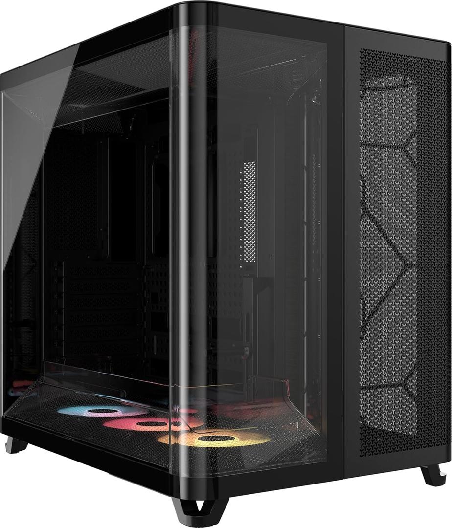 CORSAIR AIR 5400 RS ARGB Triple-Chamber Panoramic Mid-Tower PC Case – Black