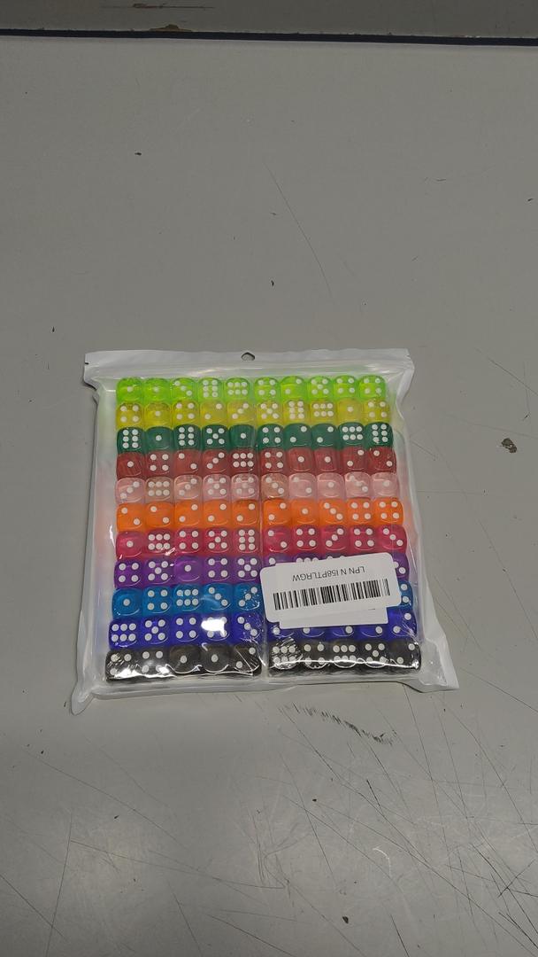 6 Sided Dice Set 10 Colors 16mm Acrylic Game Dice for DND, MTG, RPG, Tenzi, Yahtze, Bunco, Table Borad Games, Math Teaching (100 Pieces 10 Colors)