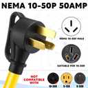 220 to 110 Adapter Compatible with NEMA 10-50P to 4X 5-20R/15R with 20 Amp Circuit Breaker, 220/250V Electrical Stove/Range/Oven Male Plug Gas 110/125V Power Convert Adapter (1.8 ft)