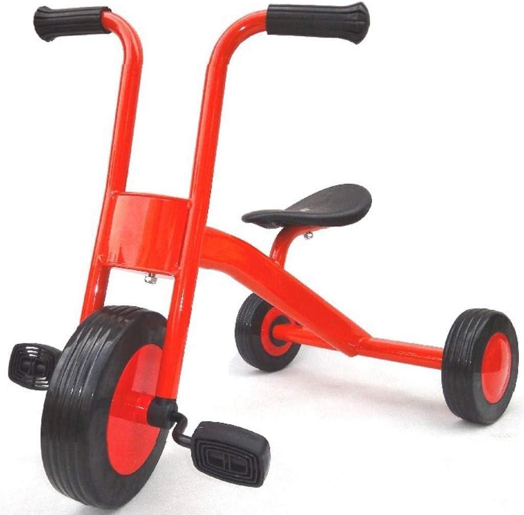 Toddler Tricycle Tricycle Folding Toddler Trike for Boys Girls Removable Push Handle Adjustable Canopy Safety Harness Storage Cup Holder (Color : Red)