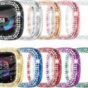 CHANCHY 4 Pack Compatible with Fitbit Versa 4 Screen Protector Case, Soft TPU Full Protective Case Cover Bumper Bling Crystal Diamond Frame for Fitbit Versa 4 Smart Watch, 10 Packs (Clear/Rose Gold/Pink/Silver/Black/Gold/Purple/Blue/Green/Red)