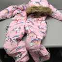 Kids Girls Boys Waterproof Colorful One Piece Snowsuits Coveralls Ski Suits Jackets Winter Jumpsuits (7 Years, Unicorn)