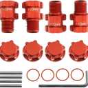RC Wheel Hex 10mm Extended Wheel Hub Drive 14mm to 17mm with Anti-dust Cap Nuts 17mm Alum for Arrma Senton Granite Big Rock Vorteks 3S Senton Granite Mega550 Infraction Mega570 Upgrade Parts (Red)