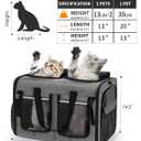 Cat Carrier for 2 Cats, Foldable Double Cat and Dog Carrier, Small to Medium Size, 2 Front Zippered Compartments,Two Pets Carrier for Travel,Mulitple Cat Carrier (Dark Gray with Flat Pocket)