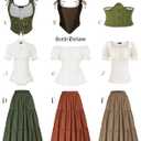 Scarlet Darkness Tiered Maxi Skirts for Women 2026 Summer Beach Flowy Renaissance Long Skirt with Pockets (Green, XXL)