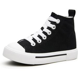 Kids High Tops Sneakers Toddler Canvas Walking Shoes with Hook and Loop for Boys and Girls