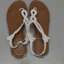 DREAM PAIRS Women's Flat Sandals Dressy Summer Stappy Comfortable Ankle Elastic T-Strap Beach Thong Sandals (11)