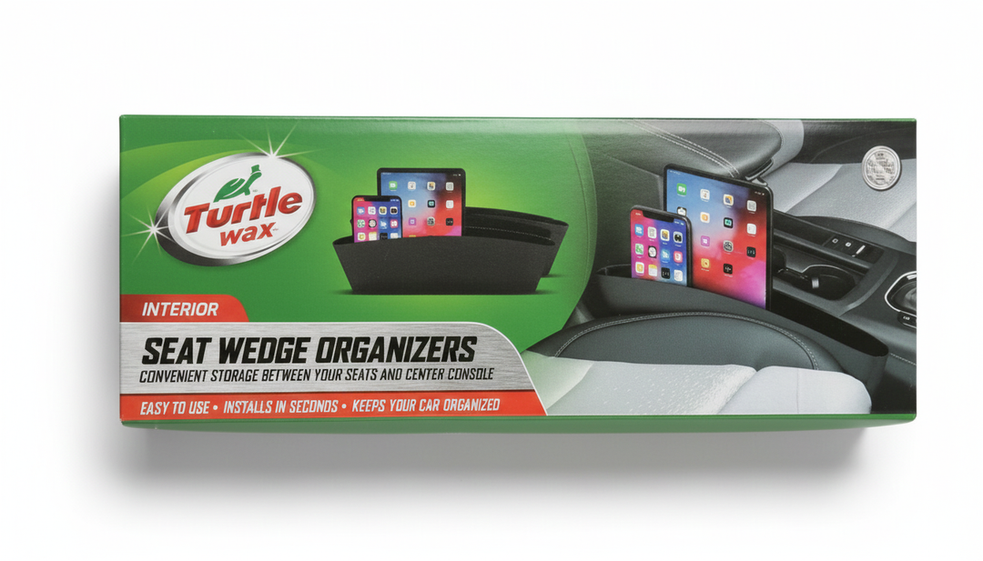 (2-Pack) TURTLE WAX Auto 15"x7" SEAT WEDGE ORGANIZERS Phone Tablet Wallets Cards