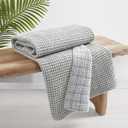 Levtex Home - Mills Waffle - Throw - Grey Cotton Waffle - Throw Size 50 x 60in.