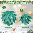 Syhood 12 Pcs Christmas Ball Ornaments Glitter Pinecone Balls Xmas Tree Decoration Hanging Pinecone Ornaments Rustic Pine Cones for Xmas Winter Party Holiday Wedding Home Decorations (Green)