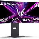 LG 34GX900A-B 34-Inch Ultragear WQHD (3440 x 1440) OLED Curved Gaming Monitor, 240Hz, 0.03ms, NVIDIA G-Sync, VESA DisplayHDR True Black 400, HDMI 2.1, DisplayPort, USB Type-C PD 65W, Black