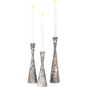 Marble Resin Candle Holders - Pack of 18 Gray Decorative Taper Candlesticks for Luxurious Home Decor, Elegant Dining Table Centerpieces, Stylish Interior Accents, and Exclusive Event Illumination