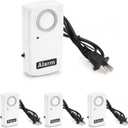 QWORK Power Failure Alarm, 4 Pack Automatic Power Cut Failure Outage Alarm 120db LED Indicator Smart Warning Siren Power by 9V Battery (NOT Included), Plug 220V