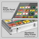 Card Display Case, Cards Show Display Cases with Clear Acrylic, Trading Card Display Box with Handle, Graded Cards Display Boxes, Collectible Card Showcase for Sports Card, TCG, MTG