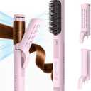 Airflow Curling Iron, Straightener & Flat Iron Combo, Red Light Hair Care, 3-in-1 Hair Styler with Interchangeable Attachments – 300M Negative Ions, Gift for Women, Pink