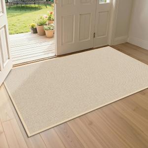 Indoor Door Mats 32"x47" Door Mat Indoor Entrance Resist Dirt Inside Washable Non Slip Entry Rugs for Entryway, Beige