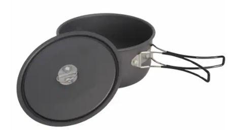 Mirror Camping Cooking Pot Aluminum Alloy Camping Cookware with Folding Handle for Camping Picnic Hiking, 1.3 Qt