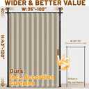 AJAZZ Room Divider Curtain (Beige, W100 x L84 in, 1 Panel)+ Curtain Rods No Drilling Adjustable Tension (H) 43-120(W) 35-100 in, Heavy Duty Wall Divider for Apartment/Dorm