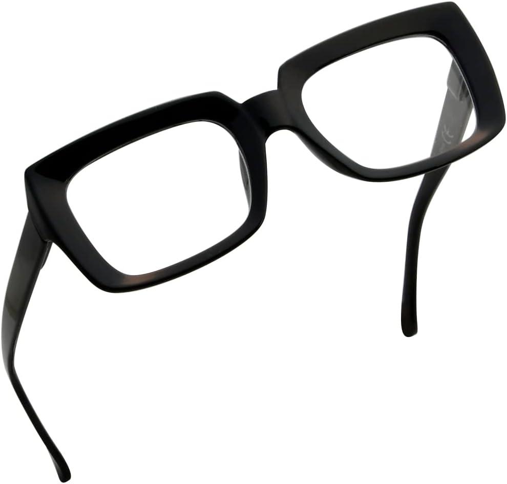 Eyekepper Stylish Reading Glasses Women - Oversized Square Readers Black +3.00