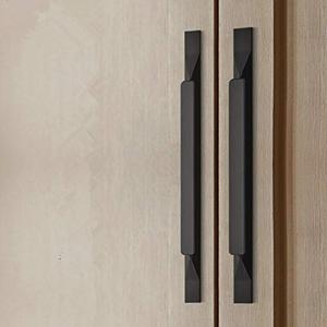 Shozafia Kitchen Cabinet Pulls - Black Cabinet Handles - 5 Pack Long Cabinet Hardware for Drawers Dresser Furniture Pulls (13.86 inches Hole Center - 19.69 Inches Length)