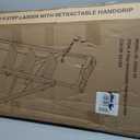 Valeo 4 Step Ladder, Aluminum Folding Step Ladder with Retractable Handgrip