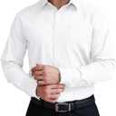 COOFANDY Mens Dress Shirts Wrinkle Free Long Sleeve Button Down Shirts Formal Business Shirt (Medium, White)