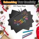MUIIGOOD Gift Bags With Handles Paper Gags Medium Bulk For Party Shopping Birthday Wedding (6Pcs Black-35 * 26 * 13cm)