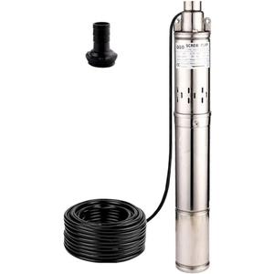 Submersible Deep Well Pump 3" OD Pipe 1" Outlet 0.75KW 1HP Stainless Steel Submersible Screw Water Pumps for Industrial and Home Use (116M-0.75KW)