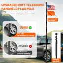 20FT Tailgate Flag Pole with Tire Mount Base, Portable Flag Pole with US Flag Suitable for Tailgate Parties, RV Telescoping Flag Pole Kit for Camping and Outdoor Activitie