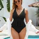 Edelqual Womens Swimsuits Tankini Two Piece Bathing Suits Tummy Control High Waisted Bikini Set 2025 Ruffled Swimwear (Black, L)