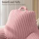 Blissful Diary Reading Pillow for Sitting in Bed, Large Flannel Back Pillow Bed Sitting Up for Adult & Children, Backrest Cushion for Sit Up in Couch or Floor, Dorm Essentials, Plush Pink
