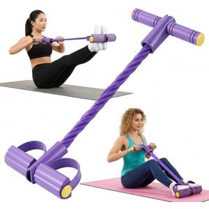 Pedal Resistance Bands with Handles for Women, 6-Tube Durable Pedal Exerciser for Home & Office Workout, Natural Rubber Resistance Band for Full Body Toning, Training Abdomen, Waist, Arms & Legs