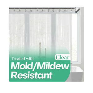 Mrs Awesome Clear Shower Curtain Liner with 3 Magnets, 72x72 Premium Flexible Sturdy Plastic Shower Curtain for Bathroom Lightweight, Waterproof, Clear