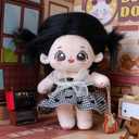 CALEMBOU Plush Doll, 20cm Cotton Doll with Skeleton, Cute Anime Plushies Soft Stuffed Dress Up Doll, Kawaii Plush Toys Rag Dolls with Clothes Gift for Girls(Doll&Clothes-XiaoWanzhi-A)