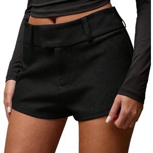 Women's Elegant Mini Shorts Dressy Casual Office Work Summer Shorts with Pockets,S