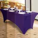 Utopia Kitchen Spandex Tablecloth 2 Pack [6FT, Purple] Tight, Fitted, Washable and Wrinkle Resistant Stretch Table Cloth Rectangle Cover for Trade Show, Weddings & Parties [72Lx30Wx30H Inch]