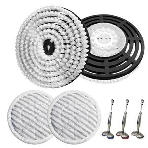 4 Pack S7001 Upgraded Steam Mop Replacement Brush Pads, Compatible with Shark S8201/S8001/S7201/S7000 Series Steam and Scrub Mop, Nylon Bristle for Polishing Hard Floors (2 White, 2 Gray)