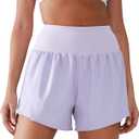 Women's High Waisted Running Shorts with Spandex, Athletic Shorts for Women Light and Airy with Wind-Resistant Fabric (Purple, M)