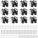 PATIKIL Broom and Mop Holder, 12 Pack Wall Mounted Stainless Steel Mop Hanger Heavy Garden Tool Organizer Rack Hanging Clips with Screws for Home Garage, Black
