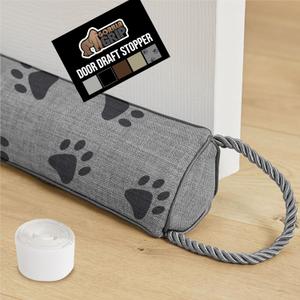 GORILLA GRIP Door Draft Stopper for Bottom of Doors, Cold Air Insulation Sweep, Weather Stripping Seal Noise Soundproofing, Warmth Sealer, Easy Install Gap Filler, Home Essentials, 36 Inch, Paw Prints