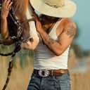 Western Belt Buckle Longhorn Eagle Rooster Cowboy Rodeo Belt Buckles Cowboy Accessories for Men Women (2# Opal)